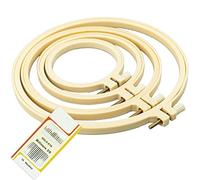 SZCXDKJ Lot de 4 cerceaux à broder ronds en plastique pour point de croix - 4 tailles - Avec aiguilles à broder à œil doré