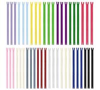 SZCXDKJ Lot de 45 fermetures éclair invisibles multicolores en nylon pour couture et travaux manuels 15 couleurs 55 cm