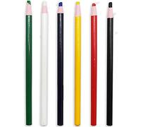 SZCXDKJ Lot de 6 crayons à tissu solubles à l'eau, effacables avec mètre ruban, 6 couleurs, outils de traçage pour tissu, cuir, céramique, plastique, bois