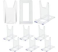 SZCXDKJ Lot de 6 supports d'assiettes en acrylique transparent réglables en plastique acrylique transparent pour photos, cartes de table, téléphones, livres (11,2 x 10,5 x 6 cm)