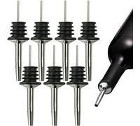 SZCXDKJ Lot de 7 becs verseurs en acier inoxydable pour vin, spiritueux, alcool, huile d'olive, sirop avec bouchon en caoutchouc