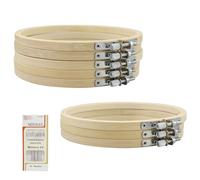 SZCXDKJ Lot de 8 mini cercles en bambou de 15,2 cm pour broderie au point de croix, loisirs créatifs, couture pratique
