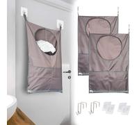 SZDN Lot de 2 sacs à linge à suspendre - Peu encombrant - Avec crochets en acier inoxydable - Fermeture éclair - Pour salle de bain, chambre d'enfant