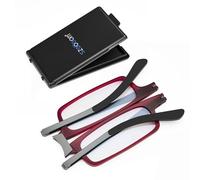 SZEOEOM Lunettes de lecture pliables ultra-minces Lecteurs pliants ultra-légers Bule-light pour hommes femmes Compact Travel Portable Rectangle Eyewear Case (rouge, +1.0)