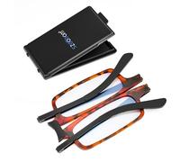 SZEOEOM Lunettes de lecture pliables ultra-minces Lecteurs pliants ultra-légers Bule-light pour hommes femmes Compact Travel Portable Rectangle Eyewear Case (tortue, +3.0)