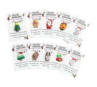 SZGTLDBE Petites cartes de Noël en résine avec inscription « Santa Hug » - Atmosphères de vacances - Ornement émotionnel pour collègue