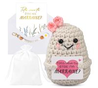 Szhhrxi Cadeau Marraine Demande avec Peluche Patate, Porte-Clés MARRAINE et Carte Tata, veux-tu ÊTRE MA MARRAINE ? - Idée Cadeau Annonce Originale pour Baptême Communion Anniversaire Noël