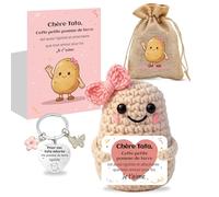Szhhrxi Cadeau pour Tata Poupées de Pomme de Terre avec Carte et Porte Clés Original, Peluche Patate Tricotée, Idees Cadeaux Femmes pour Tata pour Anniversaire, Fête des Mères ou Noël