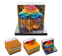 Szhhrxi Calendrier 2027 à Effeuiller 3D, Papier Sculpture Memo Pad Arbre de Vie avec LED Lumineuse, Bloc Note 3D D'art À Déchirer, Déco Bureau et Maison (Arbre de Vie)