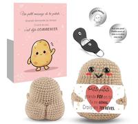 Szhhrxi Poupées de Pomme de Terre en Français avec Porte Clés et Carte, Cadeau Original & Amusant, Idée Drôle Anniversaires pour Homme Femme Collègue, Gadget Utile Rigolo Motivation (Popotin)