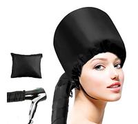 SZHS Bonnet de sèche-cheveux de style casque, bonnet de sèche-cheveux à porter universellement, avec capuchon élastique réglable, adapté aux coiffures pour femmes et filles (noir)