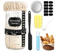 SZHUGEKI Kit de Bocal de Démarrage, Cuve de Fermentation de 730 ML | Conception à Double Couvercle,Excellente ÉtanchéitéContrôle Précis,Kit de Démarrage au Levain, pour la Pâtisserie à la Maison