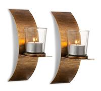 Sziqiqi Bougeoir Mural Vintage, Métal Photophore Applique Rustique Chandeliers Supports pour Bougies Chauffe-Plat Décoration Murale pour Salon Chambre À Coucher Cheminée Esszimmer Salle de Bain