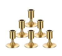 Sziqiqi Bougeoir Or pour Centre de Table Mariage - Bougeoirs en Métal Chandeliers Photophore Decorative Cadeau pour Noël Mariage, 6 Pièces, Style 1