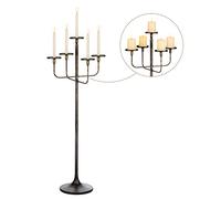 Sziqiqi Chandelier Bougeoir Candelabre Noir: Chandelier à 5 Branches de 122 cm pour Piliers - Porte-Bougies de Sol Gothique pour Salon Salle à Manger Halloween Noël Anniversaire