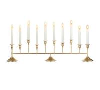 Sziqiqi Chandeliers Dorés Porte-Bougies: Candelabre10 Bras Centrepiece Vintage pour Bougies - Porte-Bougie à Bras Multiples Long de 81,5 cm pour Table à Manger Cheminée Manteau Décorations de Noël