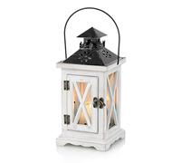 Sziqiqi Lanterne en Bois Bougeoir Vintage Lanternes à Bougie Décorative pour Rustique Mariage Centre de Table Suspendu Lanterne Ferme Décor à la Maison Intérieur et Extérieur Lanterne Décor 28cm
