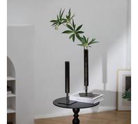 Sziqiqi Noir À Tige Unique Vase - 39.5/35cm Haut Grand Set de 2 Modernes Métal pour Pampas Sechees Plante Branche Nordique Minimaliste - Table Salon Maison
