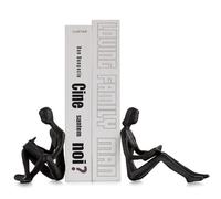 Sziqiqi Serre-Livres pour Étagères - Serre Livres en Fonte pour Livres Couple de Lecture Objets Décoratifs pour Étagères Statue Métal Bouchon de Livre Sculpture Cadeau pour Lecteurs Nerd