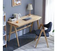 SZITW Bureau avec tiroirs, Bureau à Domicile, Bureau d'ordinateur en Bois Massif, mobilier Moderne, Table de Travail Simple (39 Pouces, Naturel)