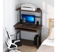 SZITW Bureau d'ordinateur avec Plateau pour Clavier et Étagère pour Imprimante, Bureau de Style Moderne et Simple, Station de Travail Compacte pour Ordinateur Portable, pour Petit Espace