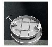 SZITW Couvercle de Regard Rond en Acier Inoxydable de 76 cm (30 po) avec clés de Levage, Cadre d'inspection, Couvercle de Bassin d'égout encastré pour Cours, pelouses, Parcs, écoles, centres comme