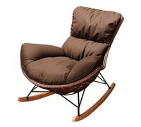SZITW Fauteuil inclinable à Bascule, chaises Longues séparables, canapé Simple, Chaise paresseuse, Chaise de Loisirs en rotin PE pour Balcon, Salon, terrasse, Bureau à Domicile (Marron)