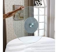 SZITW Grand Plateau tournant Rond en Verre trempé, Plateau de Service Rotatif Robuste, Plateau tournant Lazy Susan pour Tables de fête, Mariages et réceptions familiales, avec système d'assistance