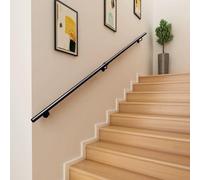 SZITW Kit de Barre d'appui Moderne pour Rampe d'escalier de 30 à 60 cm, Support Mural pour Villa, loft, Couloir, Jardin, Rampe Noire (150 cm)