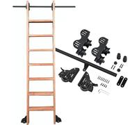 SZITW Kit de quincaillerie pour échelle coulissante rétractable de 1 m à 6 m - Système de Rail métallique à roulettes pour Bureau à Domicile ou bibliothèque (échelle Non Incluse) (kit de Rail de 2