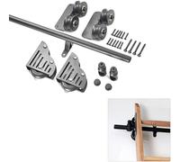 SZITW Kit de Rail pour échelle coulissante avec Roulette au Sol, Rail en Fer forgé pour échelle Mobile de bibliothèque (échelle Non Incluse), kit de quincaillerie pour échelle roulante de Bureau à