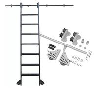 SZITW Kit de Rails coulissants pour bibliothèque (100-600 cm) avec roulettes télescopiques et Frein intégré (échelles Non incluses).