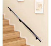 SZITW Kit de Support de Rampe Murale, Rampe d'escalier Industrielle antidérapante en Fer forgé pour intérieur et extérieur, accès Direct à la Cage d'escalier - 1 m, 1,5 m, 2 m, 2,5 m, 3 m (8,2 pi/