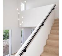 SZITW Kit de Support pour Rampe d'escalier, Rampe Industrielle Moderne en Tube Rond de 1,2 m, 1,5 m, 2 m, 2,5 m, 3 m, 3,6 m, 4 m, Rampe Murale (500 cm)