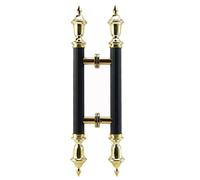 SZITW Kommerzielle runde Türgriffe in Schwarz und Gold, Push-Pull-Griffe im Retro-Stil für Einkaufszentren und Eingangstore Von Gebäuden, 100 cm Lang, langlebiges und stilvolles Design