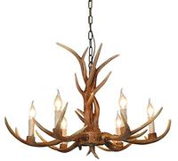 SZITW Lustre Lustre en Bois de cerf, plafonnier en Bois de cerf, Lampe, résine 14 * 6 lumières pour Salle d'étude, Bureau, Salle à Manger, Chambre à Coucher, Suspension de Salon