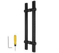 SZITW Mattschwarzer Duschtürgriff - Moderner Push-Pull-Griff aus Metall, einstellbarer Lochabstand Von 24-70 Zoll, großes Beschlagset für Schiebetüren im Scheunenstil, 120 cm (47,25 Zoll) Länge