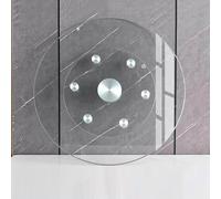 SZITW Plateau de Service Rotatif Transparent, Plateau de Service Rond à 360°, Plateau tournant en Verre Lazy Susan pour banquets, fêtes et Repas de Famille, avec roulement Silencieux en Alliage d'