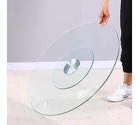 SZITW Plateau tournant en Verre avec roulements Silencieux, Plateau tournant Lazy Susan, Plateau de Service Rotatif Rond, Plateau de présentation pour Assiettes de Service à 360° pour réunions de