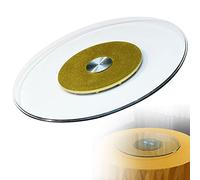 SZITW Plateau tournant en Verre trempé 60-120 cm, Plateau de Service Rond pour Table à Manger, Support Rotatif Facile à Nettoyer, Robuste, doré - 70 cm / 2