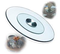 SZITW Plateau tournant en Verre trempé Lazy Susan 60-120 cm, Rotation à 360°, Plateau Plat Rond Transparent avec roulement Silencieux (Taille : 70 cm/28 Pouces)