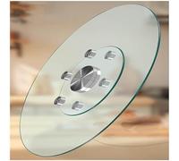 SZITW Plateau tournant Lazy Susan en Verre trempé, Plateau de Service Rotatif avec roulements Silencieux, Plateau de Service à Rotation à 360° pour Tables de réception, banquets et Repas, Rotation