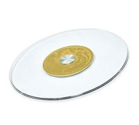 SZITW Plateau tournant Lazy Susan en Verre trempé pour Tables de fête, banquets et Repas en Famille ; Plateau Transparent Rotatif à 360°, Silencieux ; Grand Plateau de Service Rond, Rotation Fluid