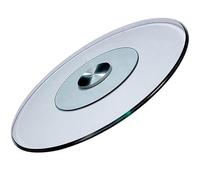 SZITW Plateau tournant Lazy Susan pour fêtes, Mariages et réunions de Famille, Plateau de Service Rotatif Robuste, Plateau en Verre trempé, Plateau de Service avec système d'assistance pivotante e