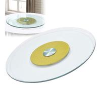 SZITW Plateau tournant Rond en Verre trempé Lazy Susan, Robuste et Transparent (Taille : 90 cm/36 Pouces)