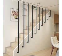 SZITW Rampe d'escalier carrée, Montage Mural, pour Couloir, Grenier, Villa, hôtel, Bureau, Garde-Corps antidérapant, Garde-Corps de Jardin, Balustrade, Noir (110 cm)