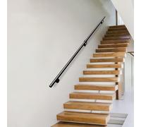 SZITW Rampe Murale en métal de 30 à 600 cm, Rampe d'escalier Moderne en Tube de Fer, Rampe Industrielle, Tige de Support pour Grenier, Facile à Installer - Kit Complet (450 cm)