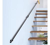 SZITW Rampes Rondes Noires de 30 à 600 cm pour intérieur et extérieur, rampes d'escalier, tiges de Support murales, kit de rampes antidérapantes (30 cm)