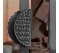 SZITW Schwarzes rundes Glastürgriff-Set, 200 mm doppelseitige Push-Pull-Griffe, massives Metall mit rutschfesten Noppen, Ideal für Haus- und Bürotüren, langlebiges und stilvolles Accessoire