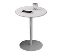 SZITW Table Bistro Ronde Blanche, idéale pour Les Cocktails et Les Pubs. Hauteur : 50 à 72 cm. Table d'appoint pour Le Petit-déjeuner, Le Salon, la Chambre ou Le Balcon (Dimensions : 103 x 103 x 1